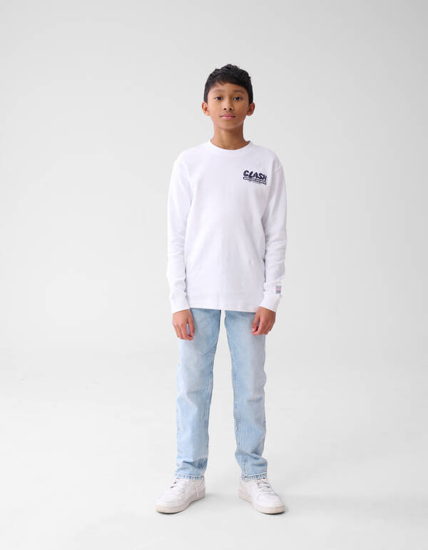 Text-Langarm-T-Shirt Weiß SHOEBY BOYS