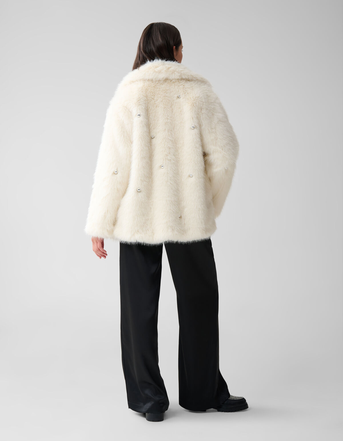 Verschönerte Kunstpelzjacke Off White SHOEBY WOMEN