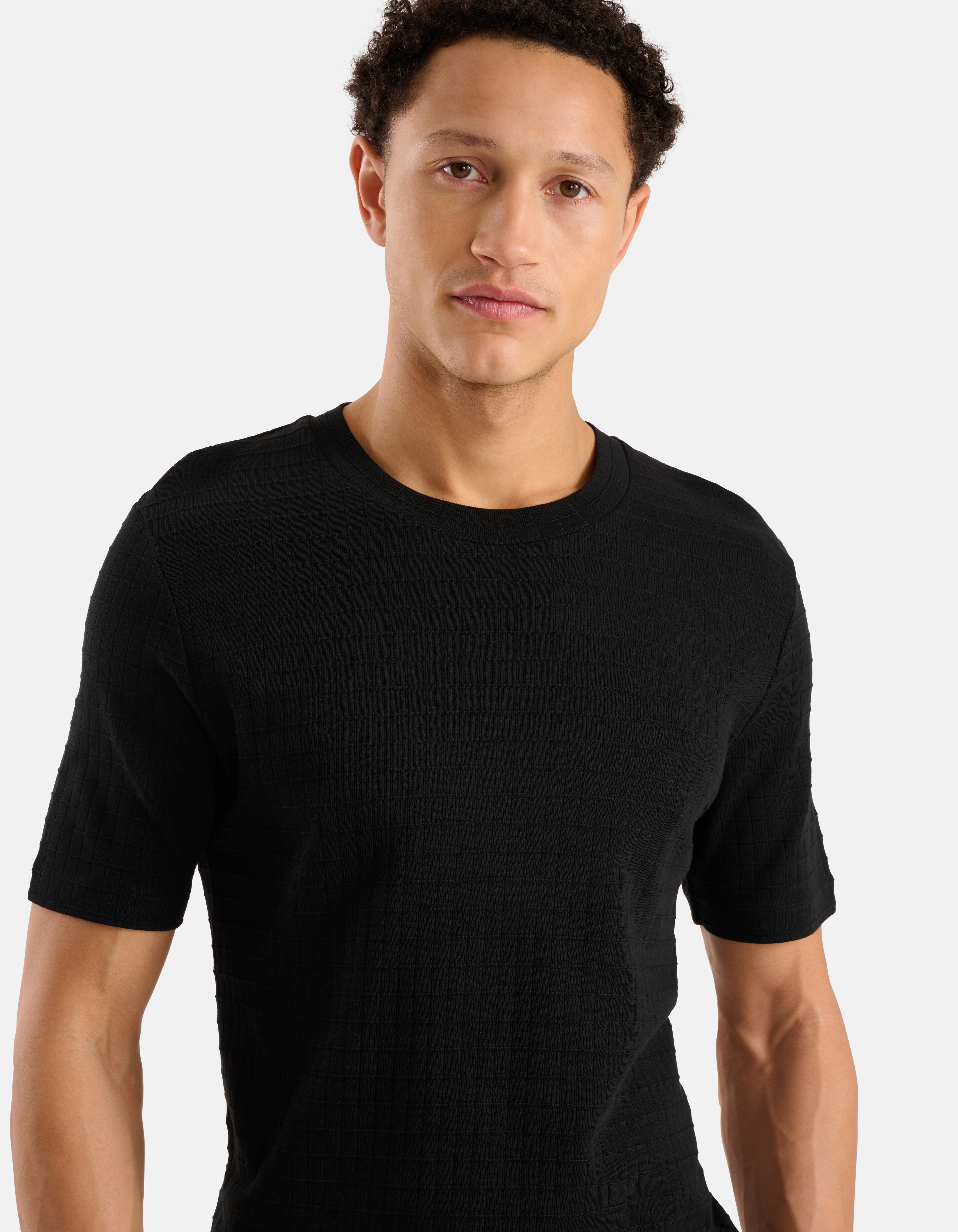 Struktur T-Shirt Schwarz SHOEBY MEN