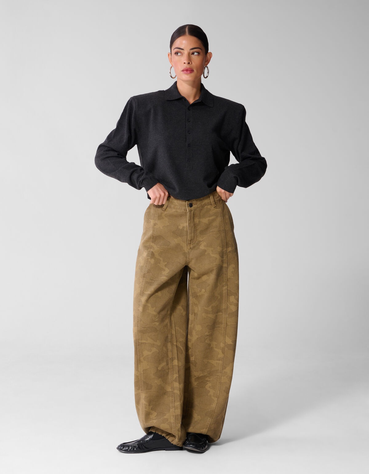 Camo Baggy Fit Jeans Braun SHOEBY WOMEN