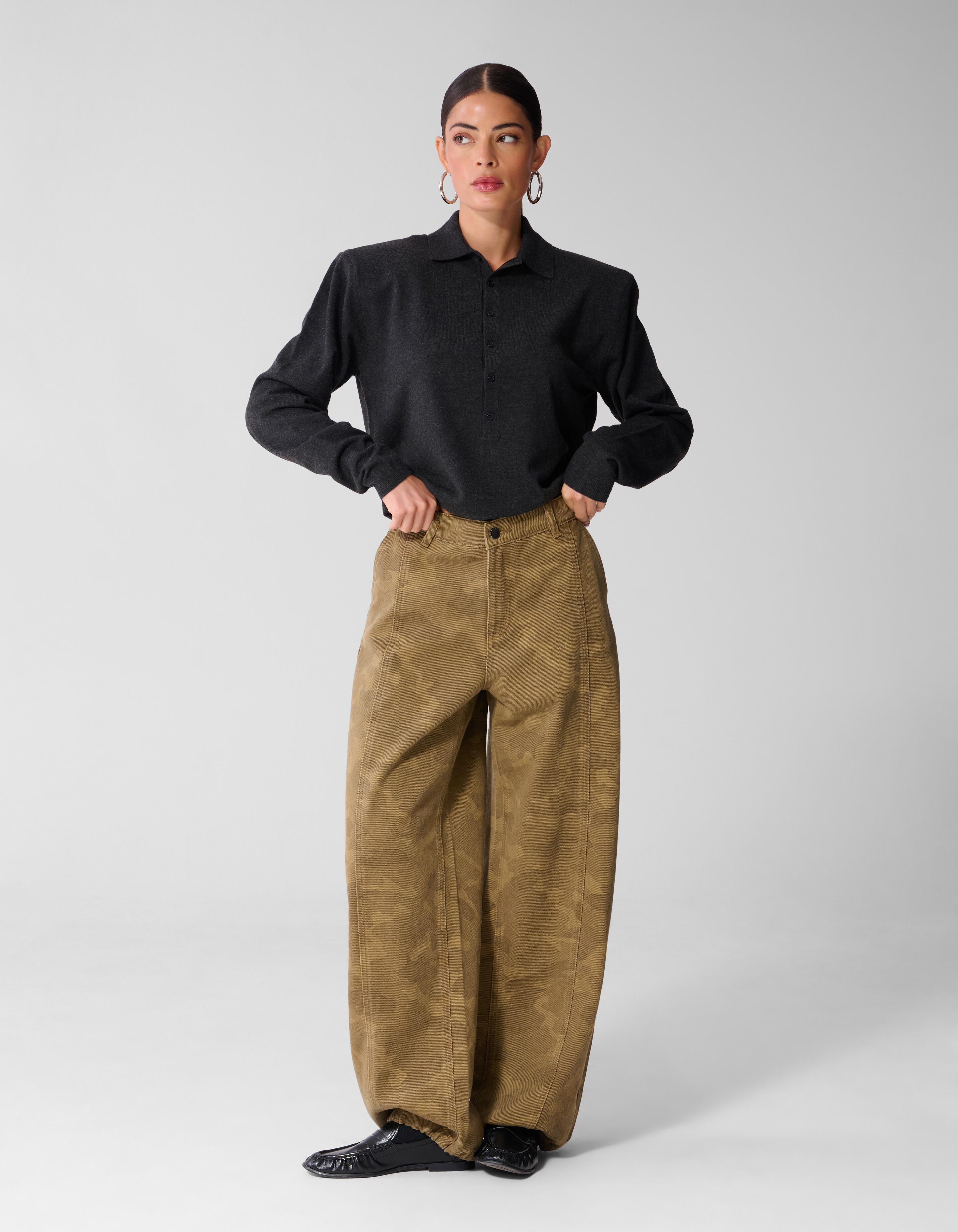 Camo Baggy Fit Jeans Braun SHOEBY WOMEN