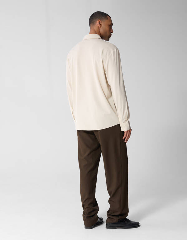 Twill Pintuck Hose Dunkelbraun SHOEBY MEN