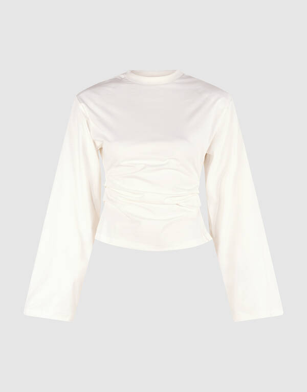 Drapierte Schulter Longsleeve Ecru SHOEBY WOMEN