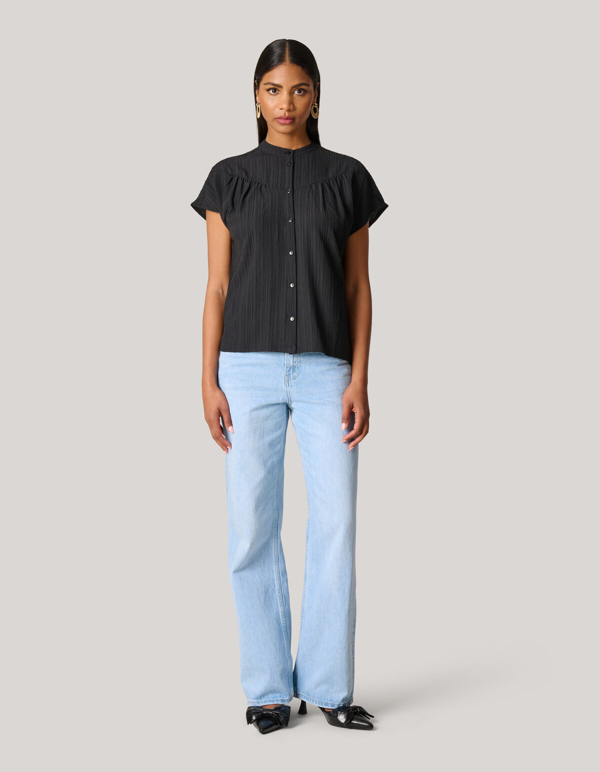 Textur Top Schwarz SHOEBY WOMEN