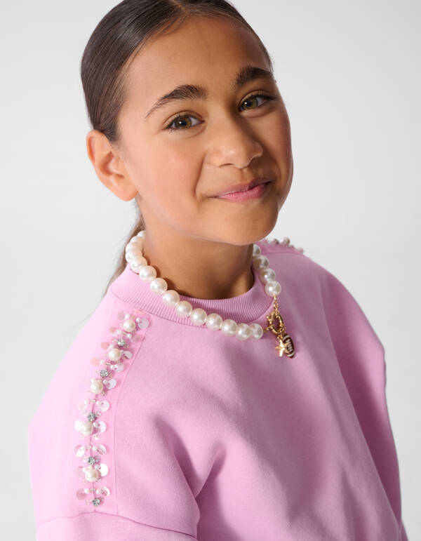 Pearl Sweatshirt Hellrosa SHOEBY GIRLS