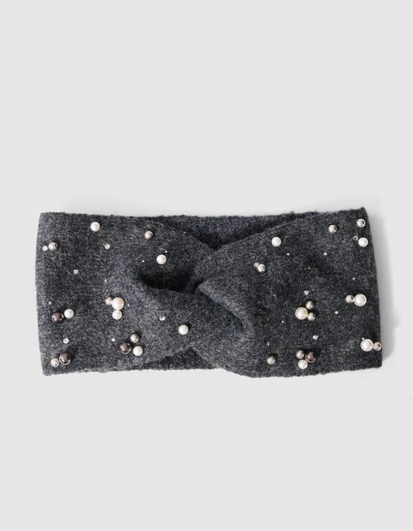 Beaded Haarband Dunkelgrau SHOEBY ACCESSOIRES