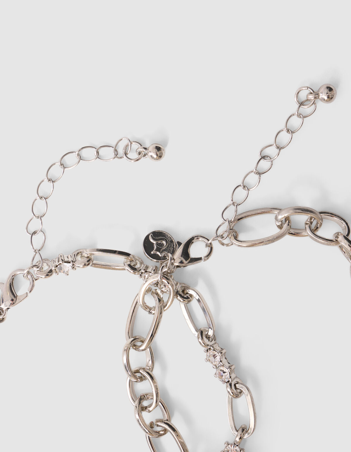 Double Layer Strass Armband Silber SHOEBY ACCESSOIRES