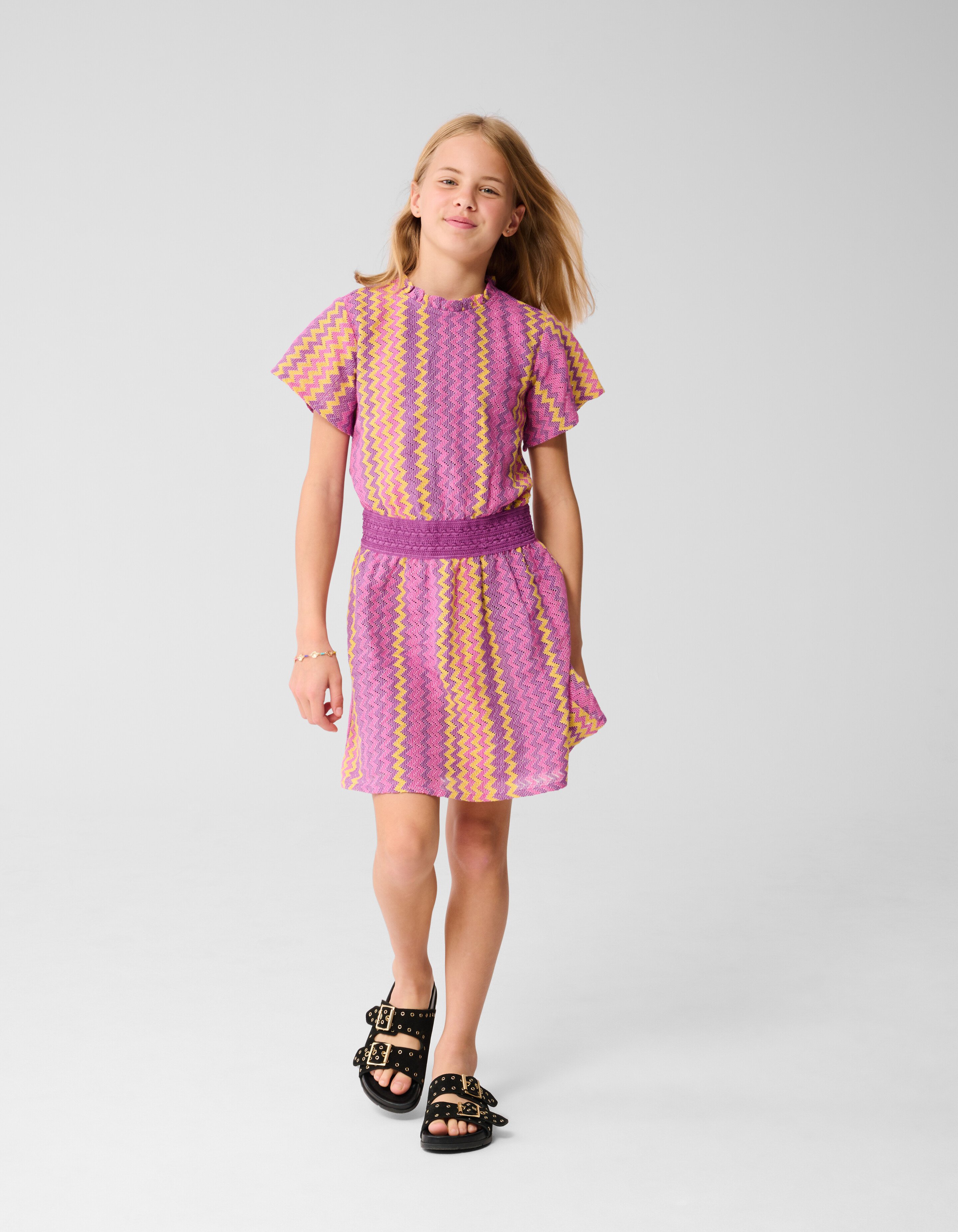 Zickzack gehäkeltes Kleid Rosa SHOEBY GIRLS