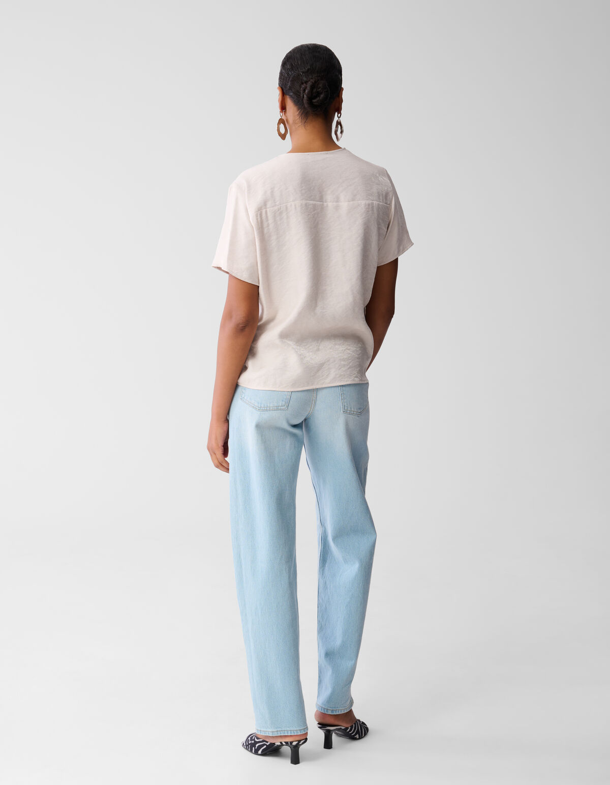 Top mit Knopfleiste Sand SHOEBY WOMEN