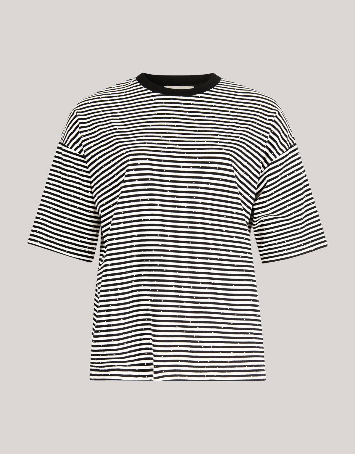 Gestreeptes Strass-T-Shirt in &Uuml;bergr&ouml;&szlig;e von Lizzy SHOEBY WOMEN