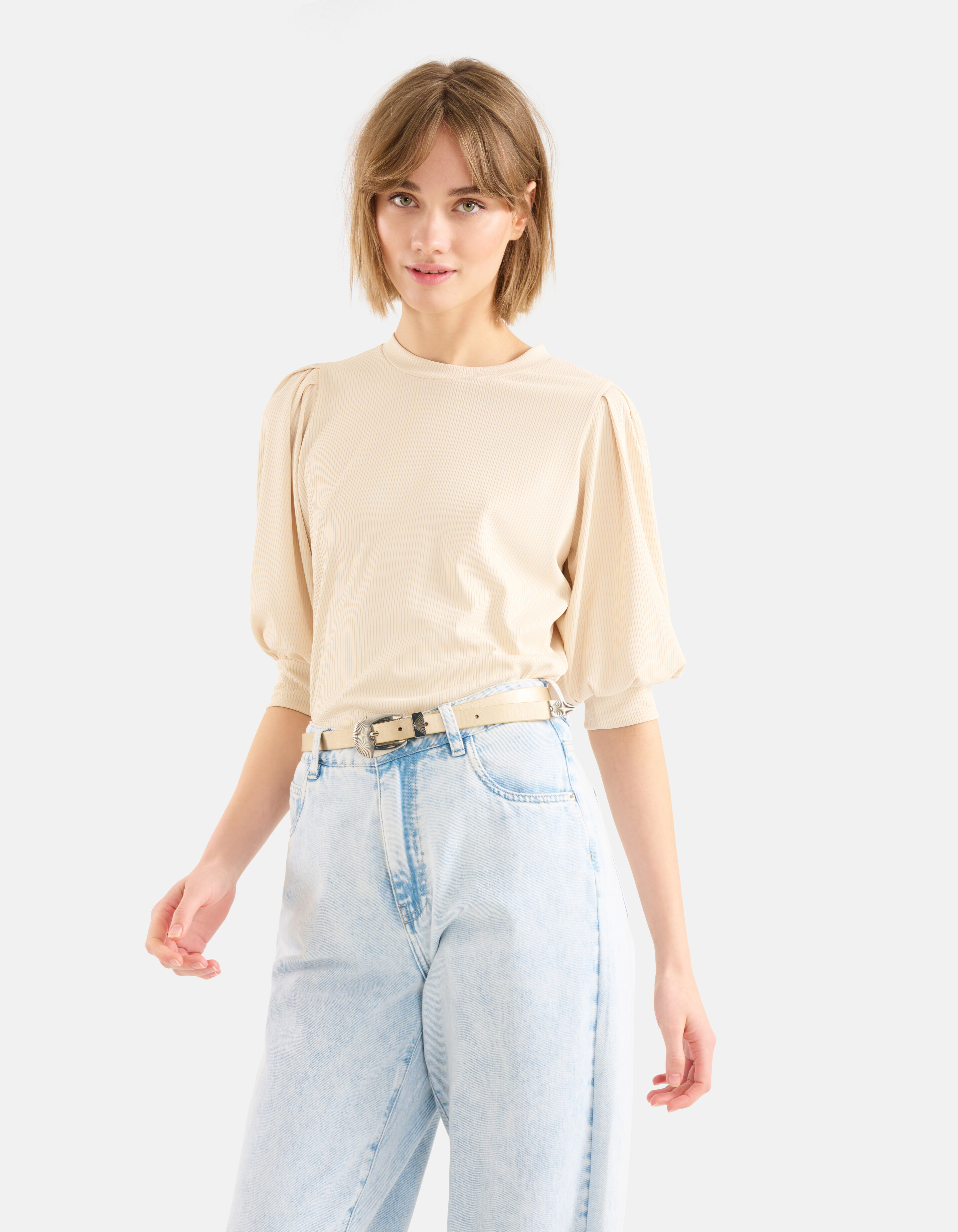 Rippenoberteil Beige SHOEBY WOMEN