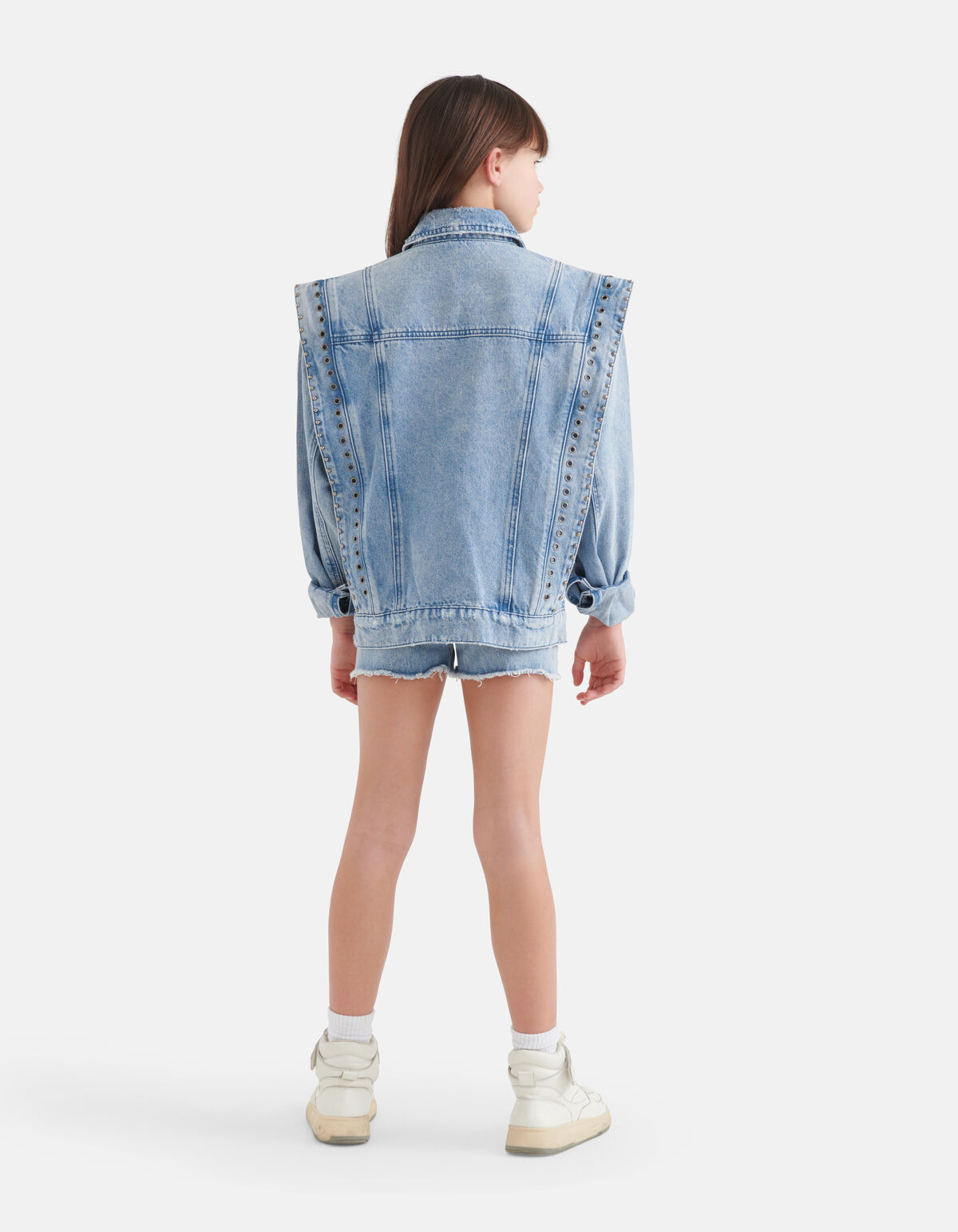Zerst&ouml;rte Denim-Jacke Blau von Nicolette SHOEBY GIRLS