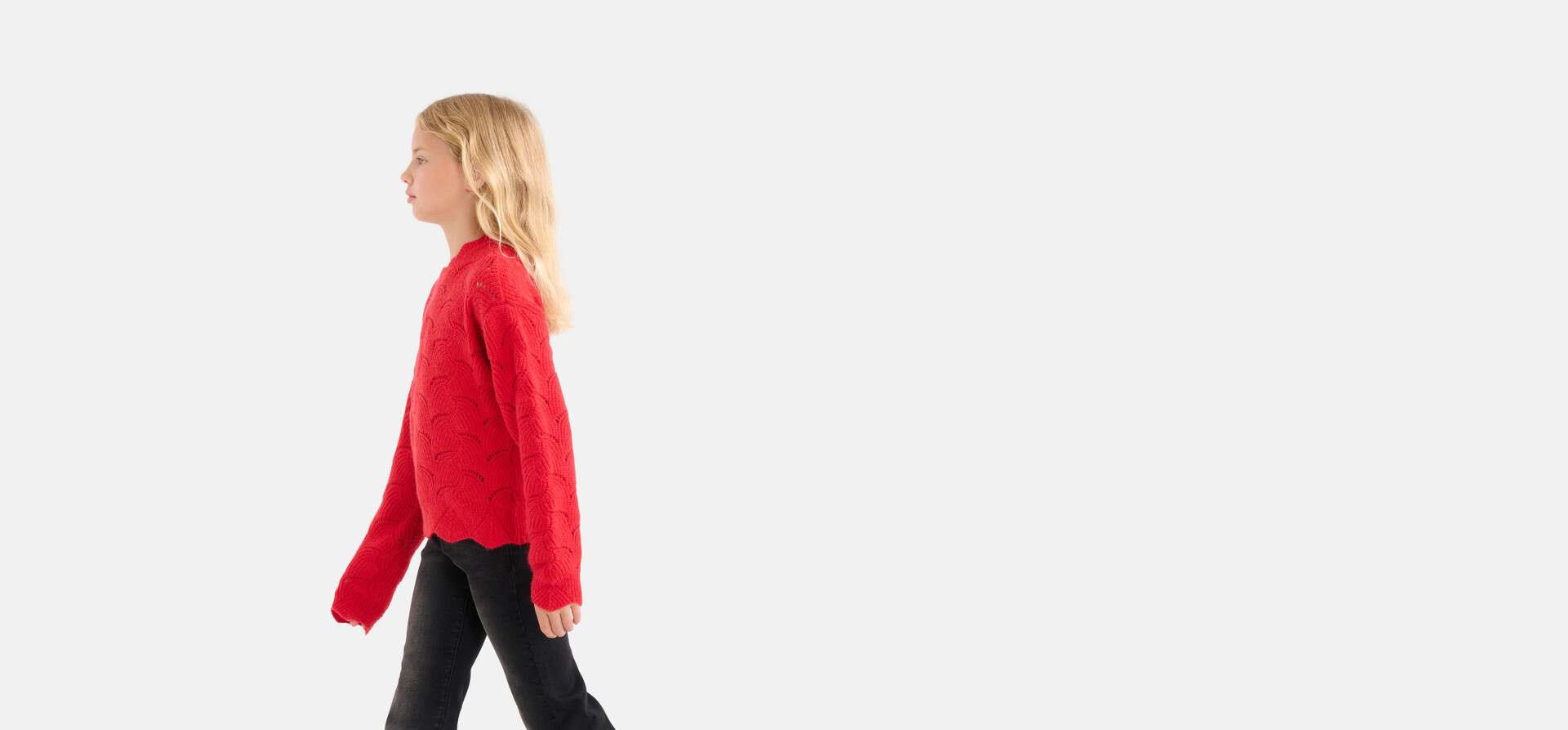 Offen gestrickter Pullover Rot SHOEBY GIRLS
