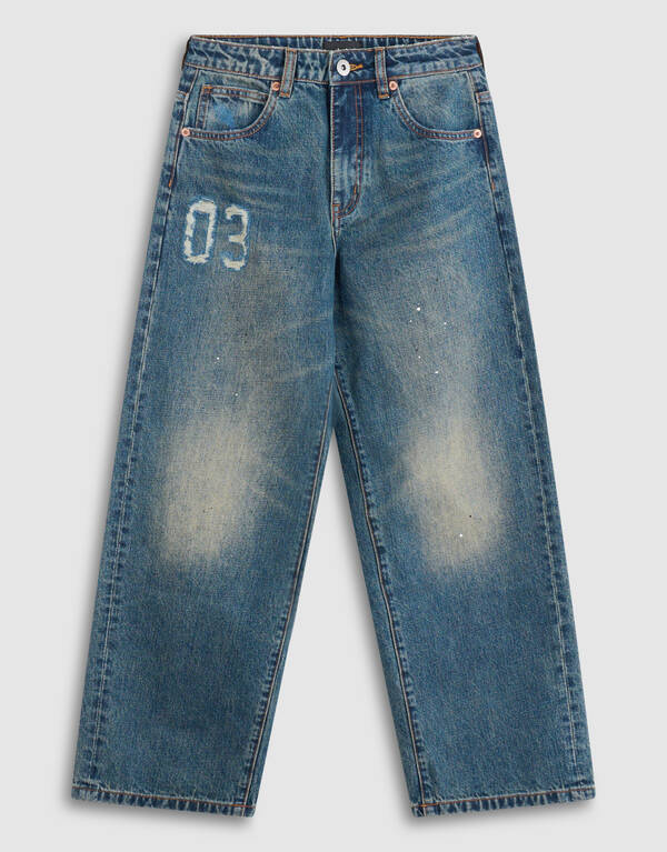 Varsity Ultra Wide Leg Jeans Dunkelblau SHOEBY BOYS