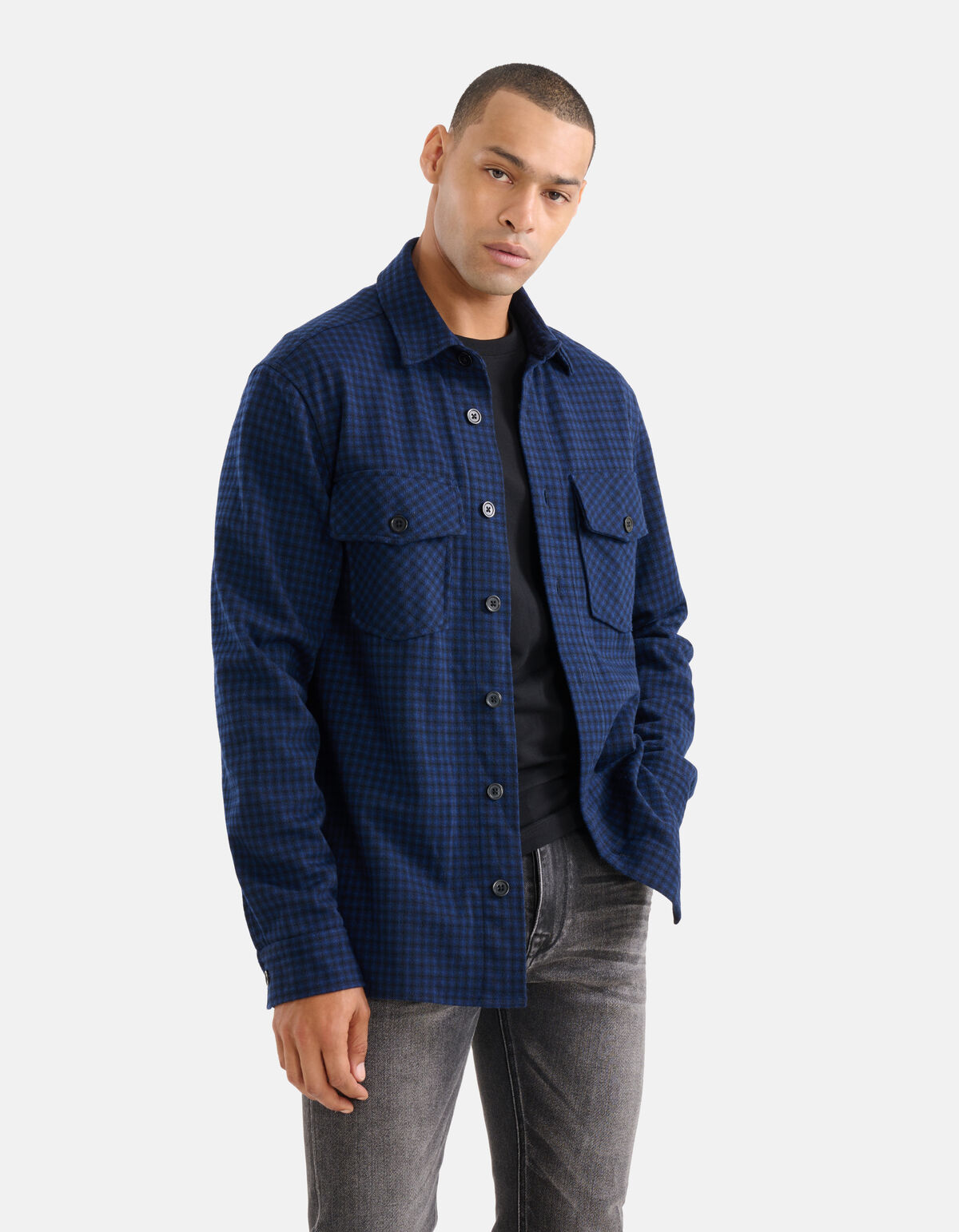 Kariertes Überhemd Dunkelblau SHOEBY MEN