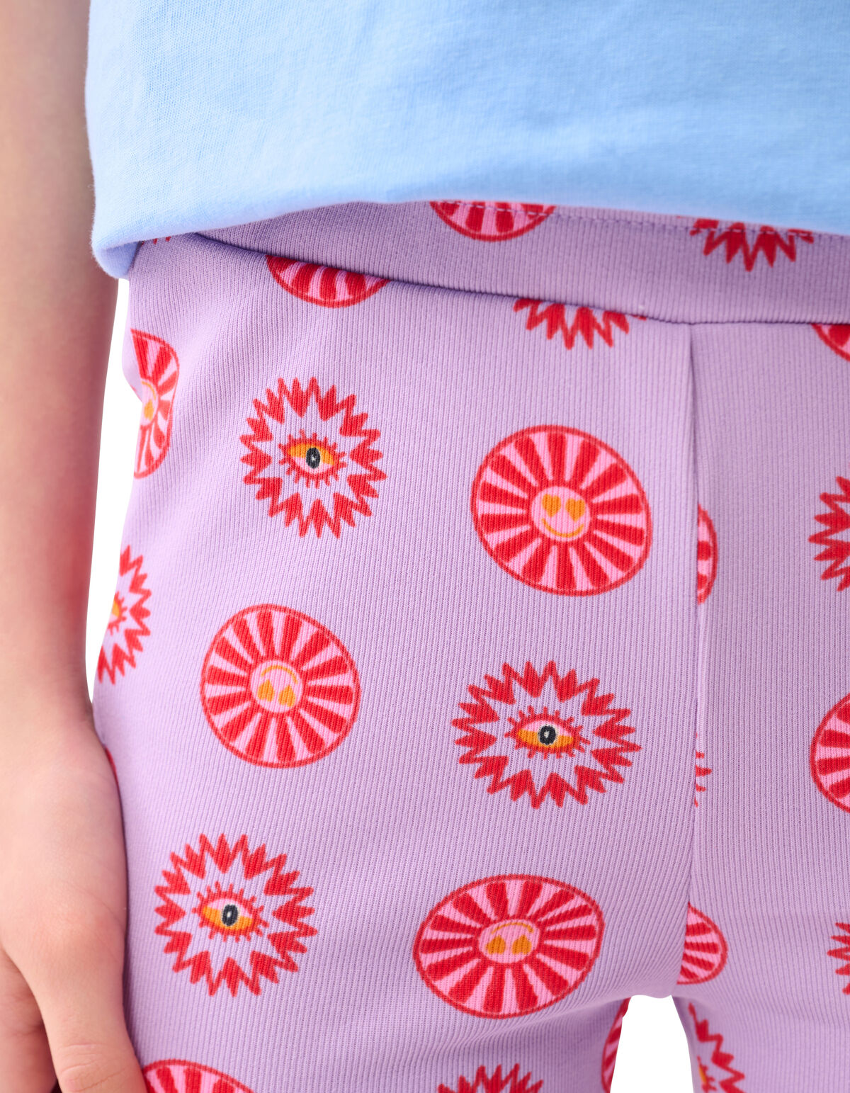 Bedruckte ausgestellte Rippenleggings Light Purple SHOEBY GIRLS