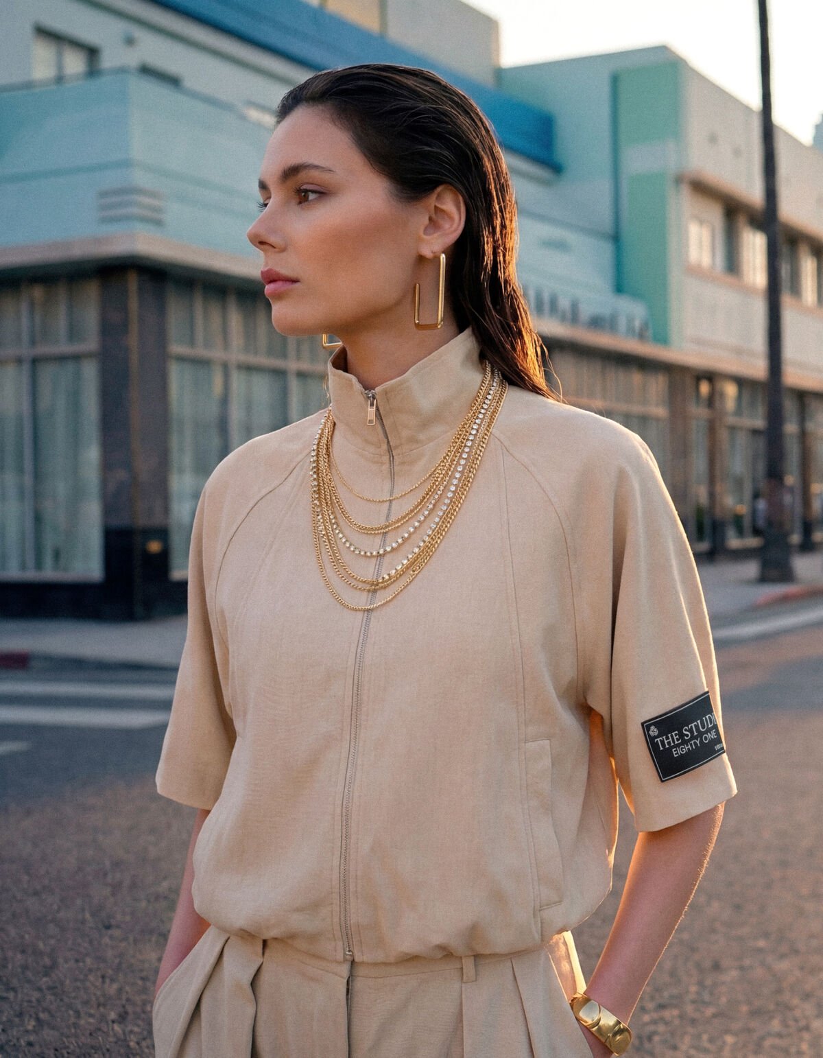 Schicht Strass Kette Gold SHOEBY ACCESSOIRES