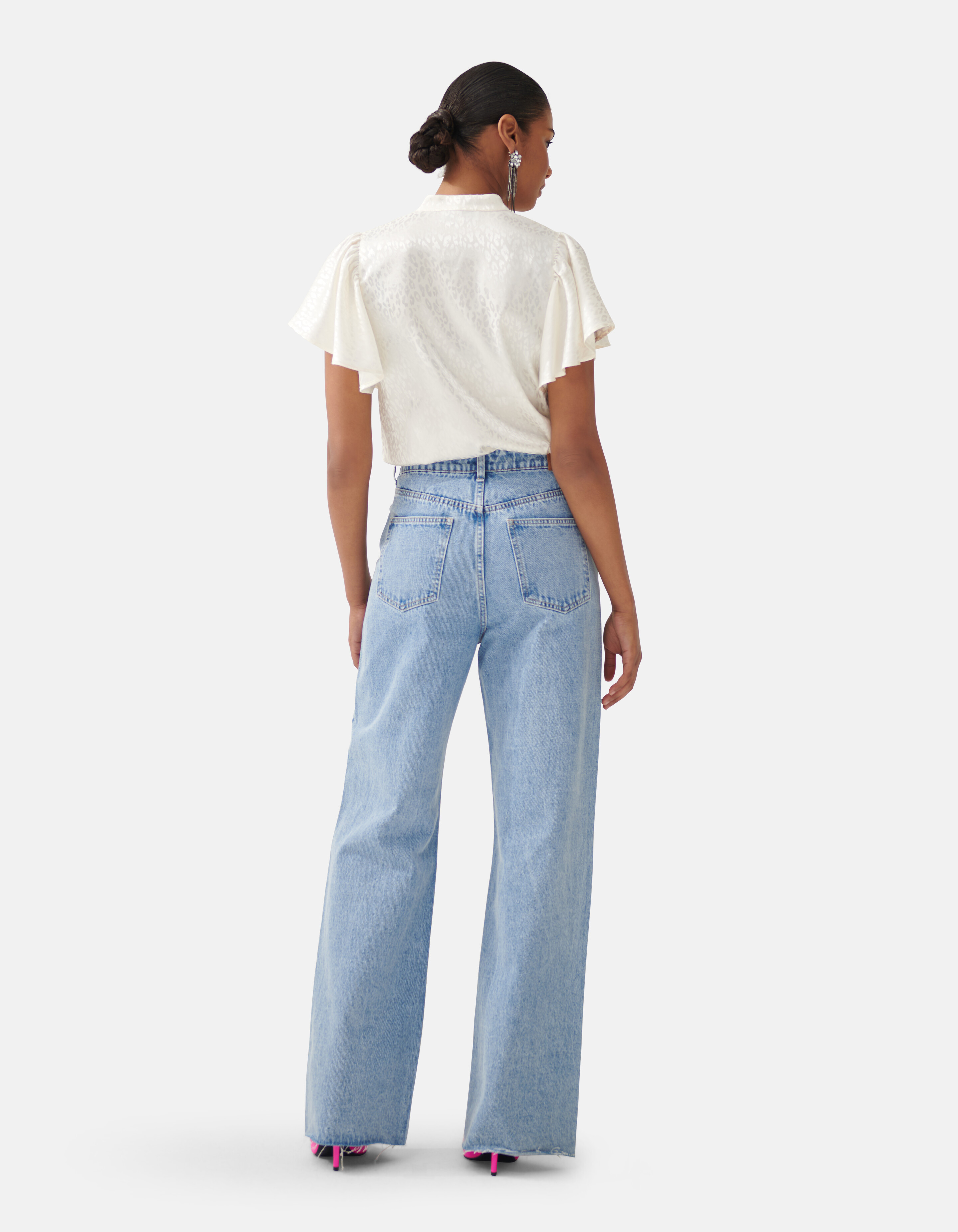 Jacquard-Rüschen-Bluse Off White von Fred SHOEBY WOMEN