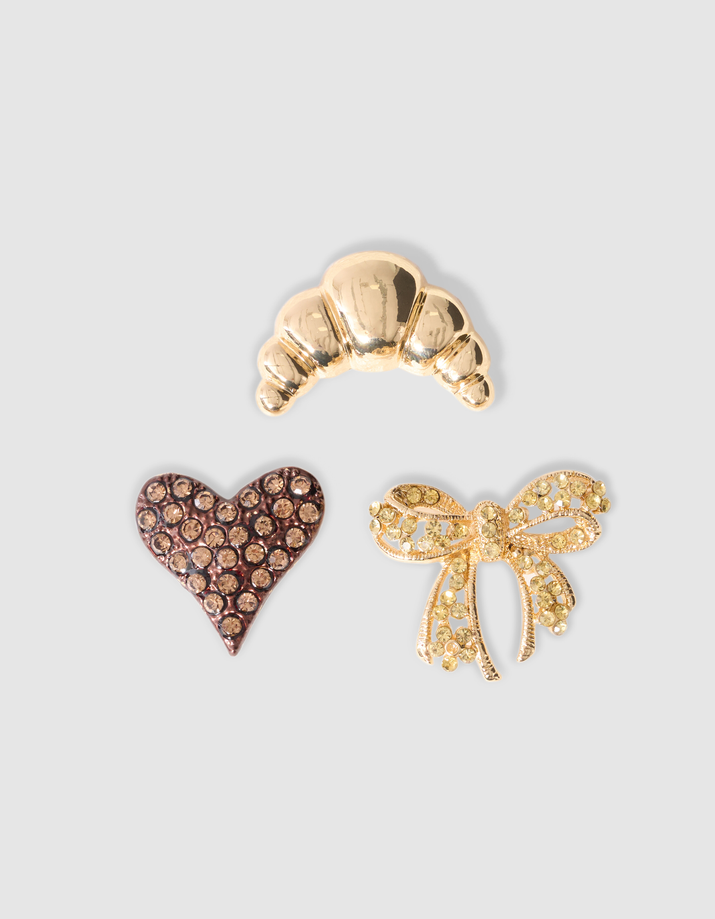 Croissant-Broschenset Braun/Gold SHOEBY ACCESSOIRES