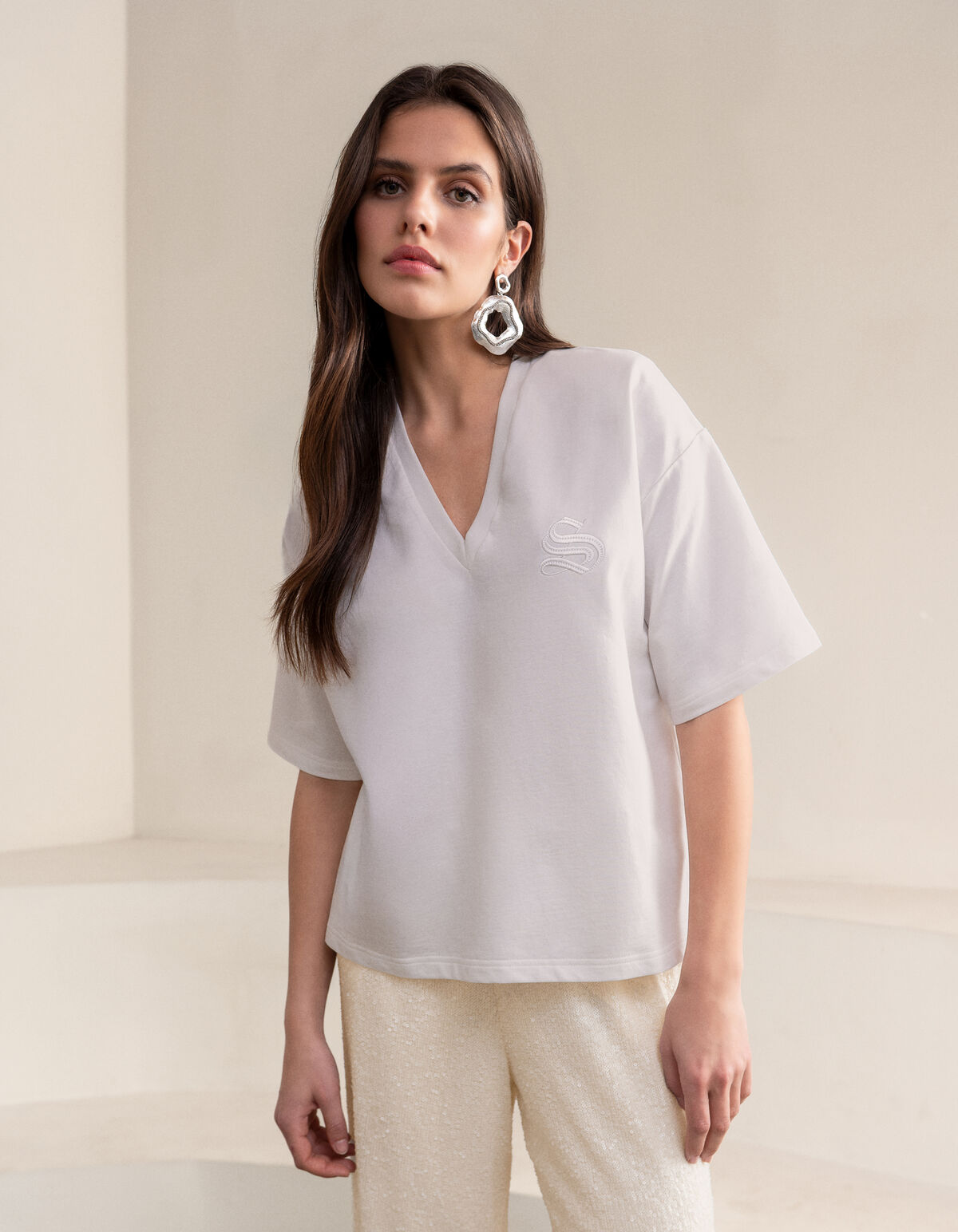 Übergroßes Logo-T-Shirt Weiß SHOEBY WOMEN