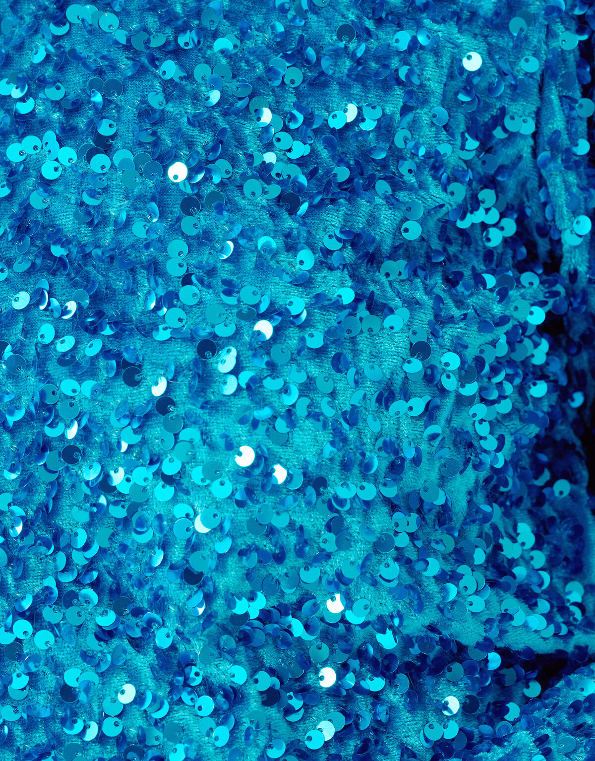 Samt-Pailletten-Top Blau SHOEBY WOMEN