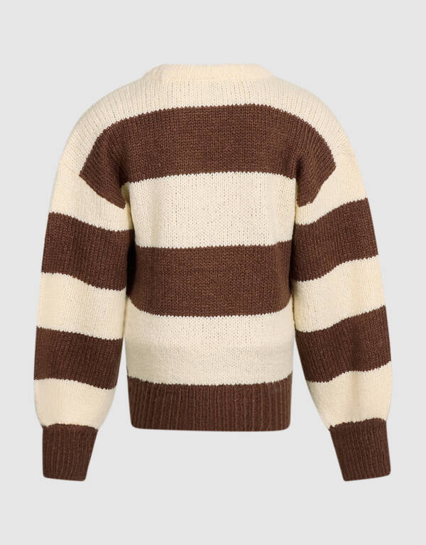 Gestreifte Strickpullover Braun/Ecru SHOEBY GIRLS