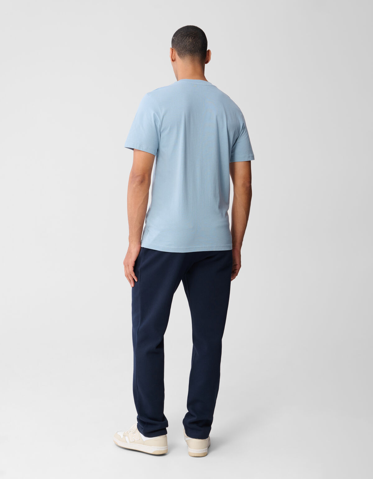 Gestreiftes Logo-Kunst T-Shirt Hellblau SHOEBY MEN