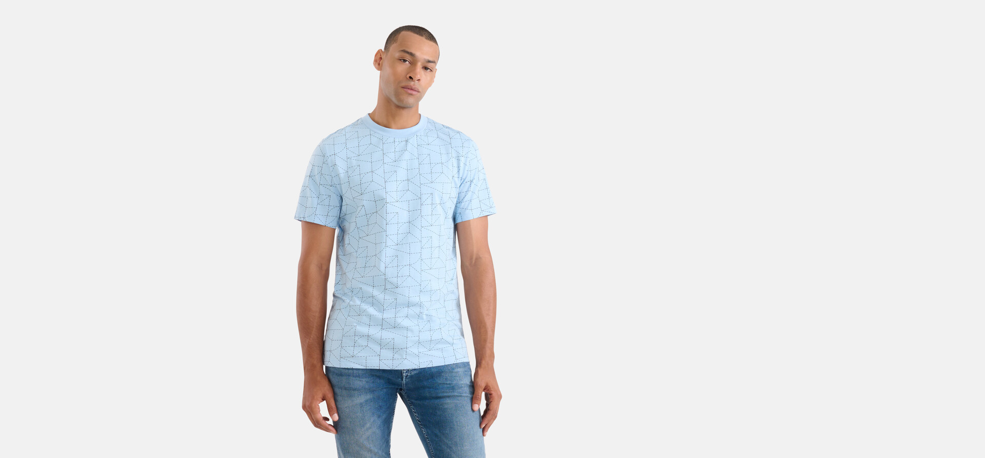 Bedrucktes T-shirt Hellblau SHOEBY MEN