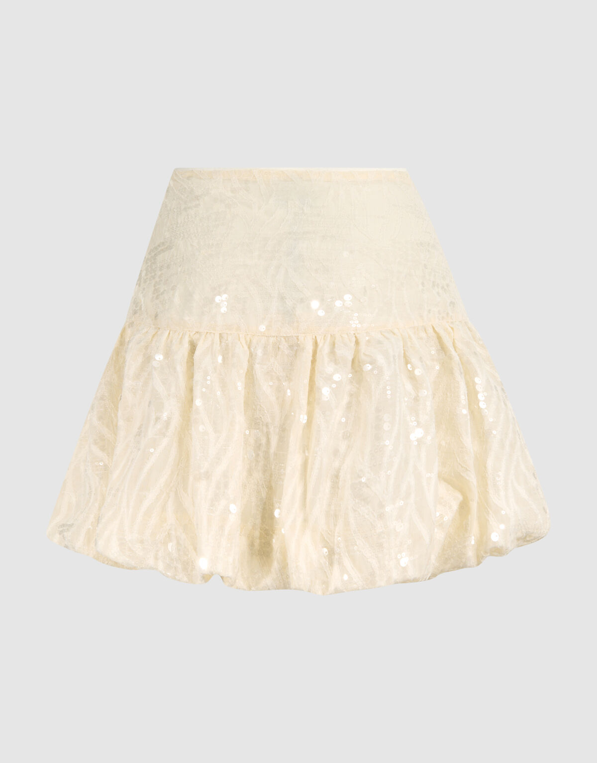 Pailletten Mini Rok Gebroken Wit SHOEBY WOMEN