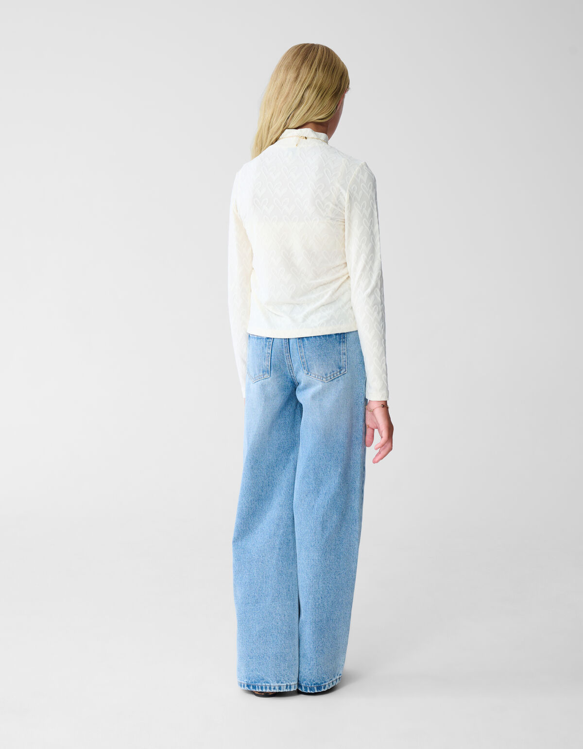 All-Over Herz Oberteil Gebrochen Weiß SHOEBY GIRLS