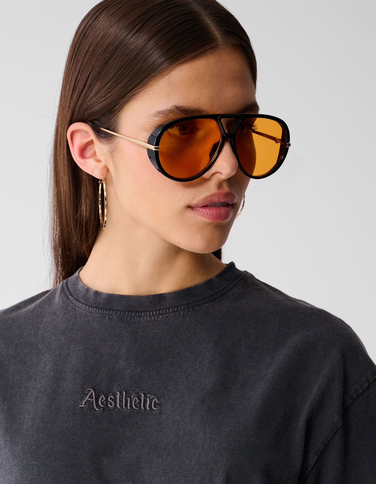 Gro&szlig;e Aviator-Sonnenbrille Schwarz SHOEBY ACCESSOIRES