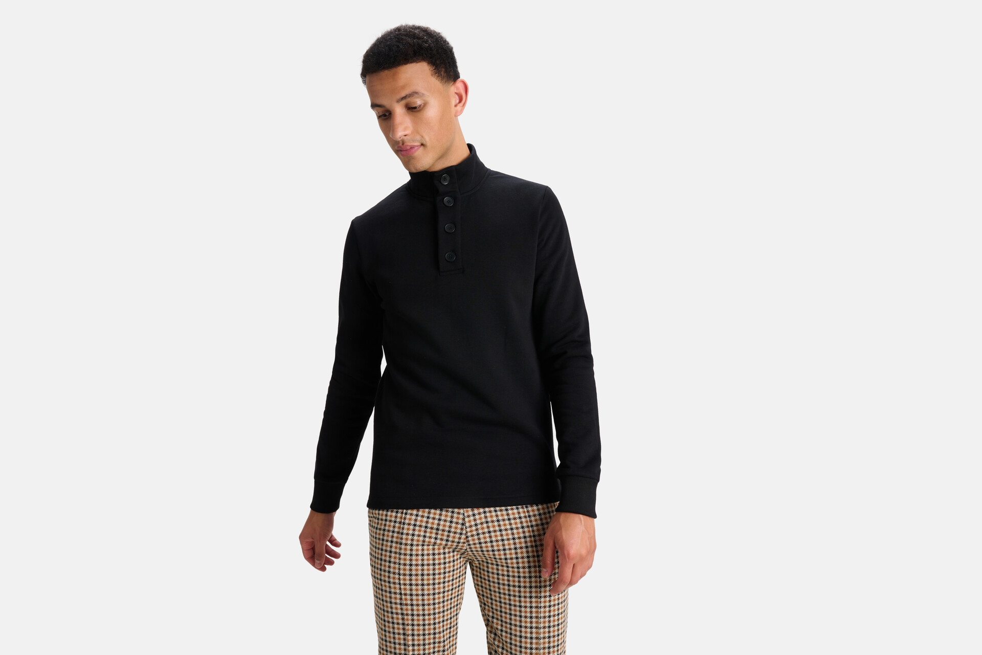 Buttons Pullover Schwarz SHOEBY MEN