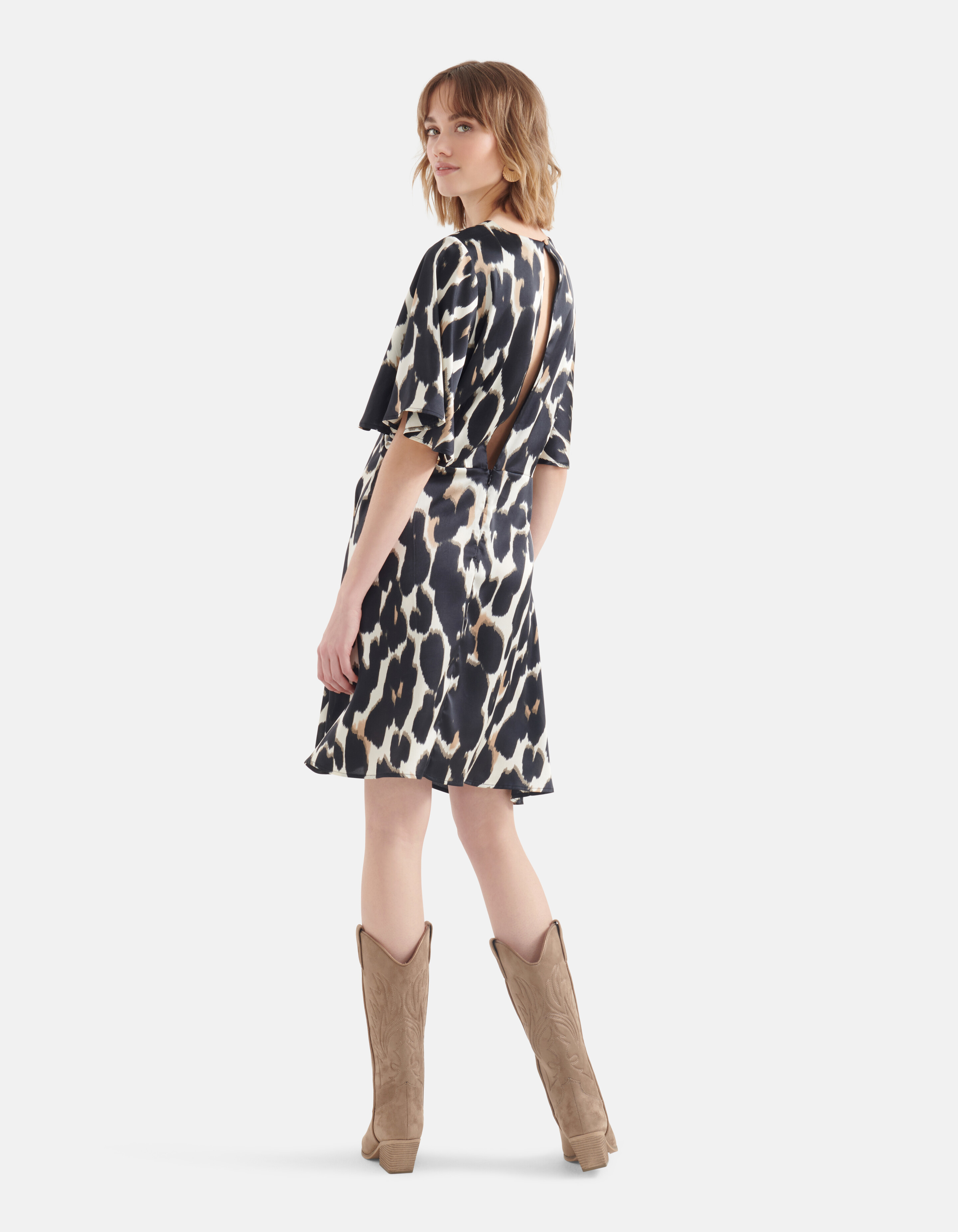 Midikleid mit Leopardenmuster Offwhite SHOEBY WOMEN