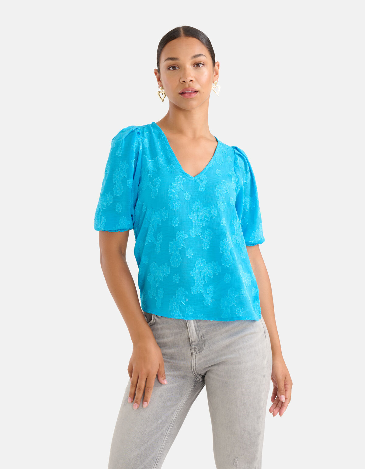 Chiffon-Top Blau SHOEBY WOMEN