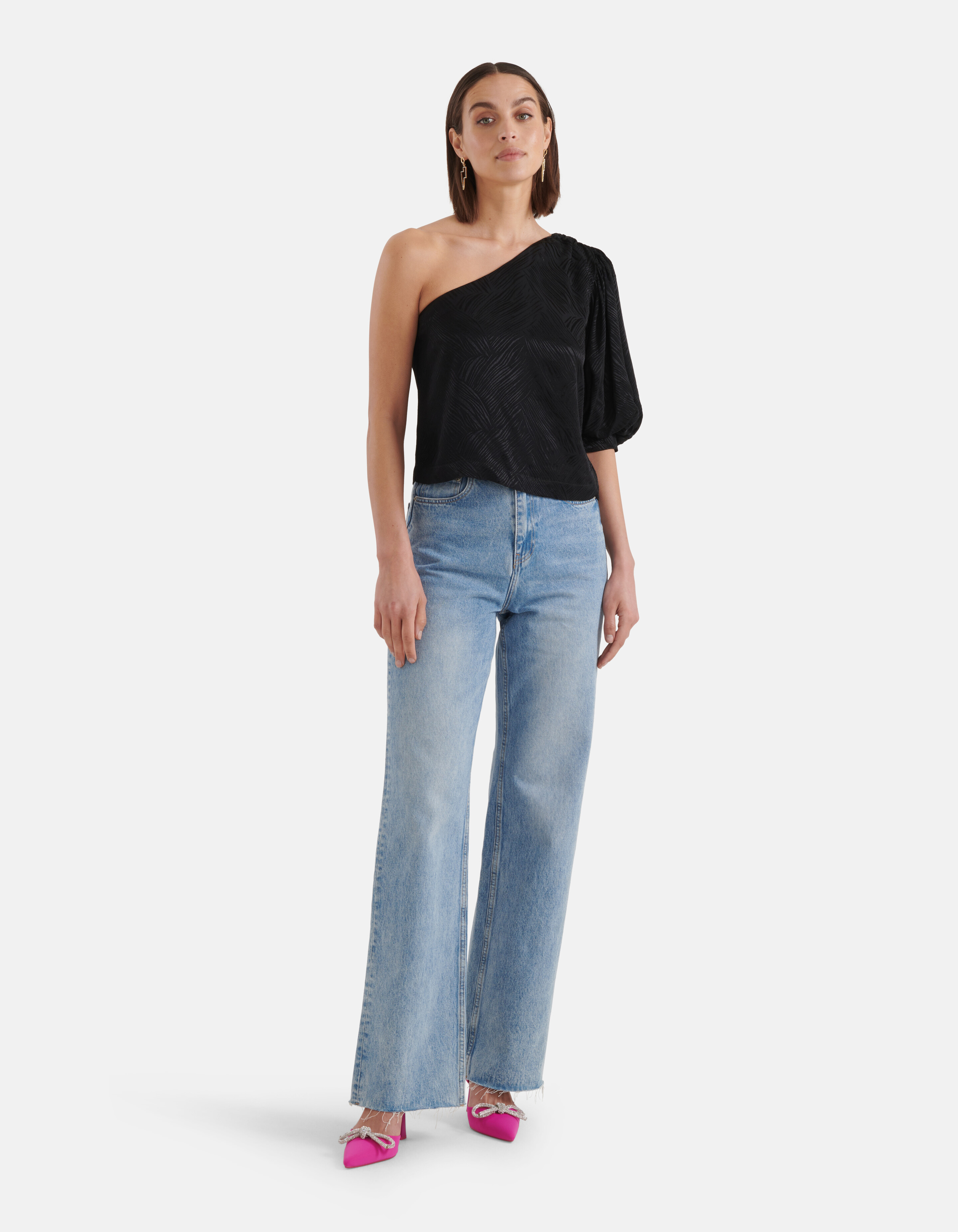 One Shoulder Top Schwarz SHOEBY WOMEN