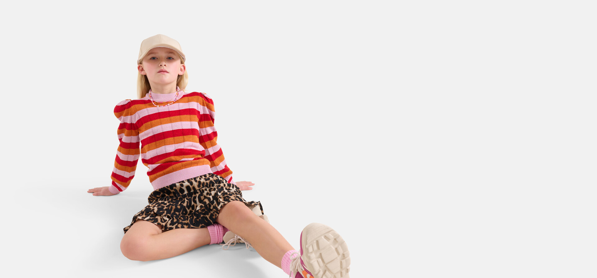 Gestreifter Glitzer-Pullover Orange SHOEBY GIRLS