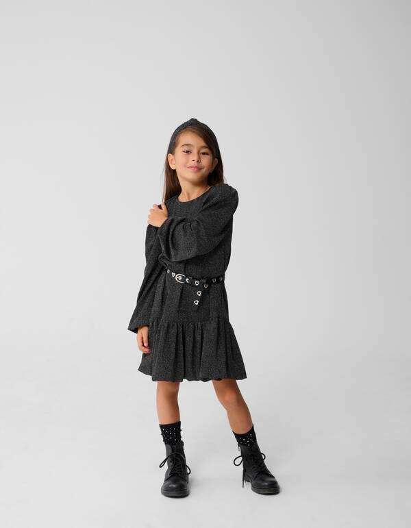 Glitter Balloon Mini Jurk Zwart SHOEBY GIRLS