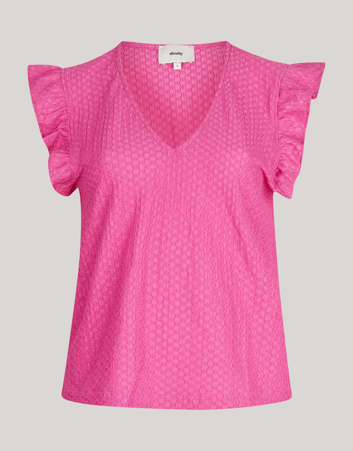 Crinkle-Rüschen-Top Rosa SHOEBY WOMEN