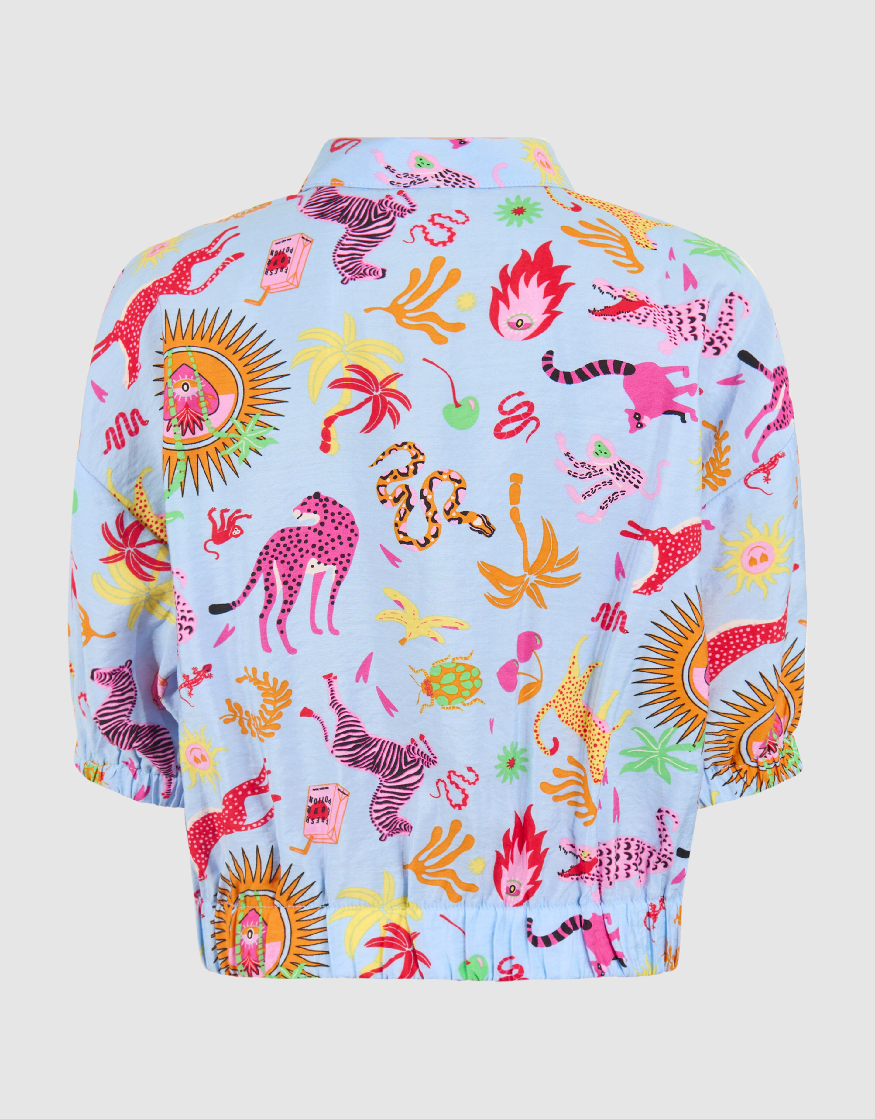 Dschungel Kunstwerk Bluse Hellblau von Lizzy SHOEBY GIRLS