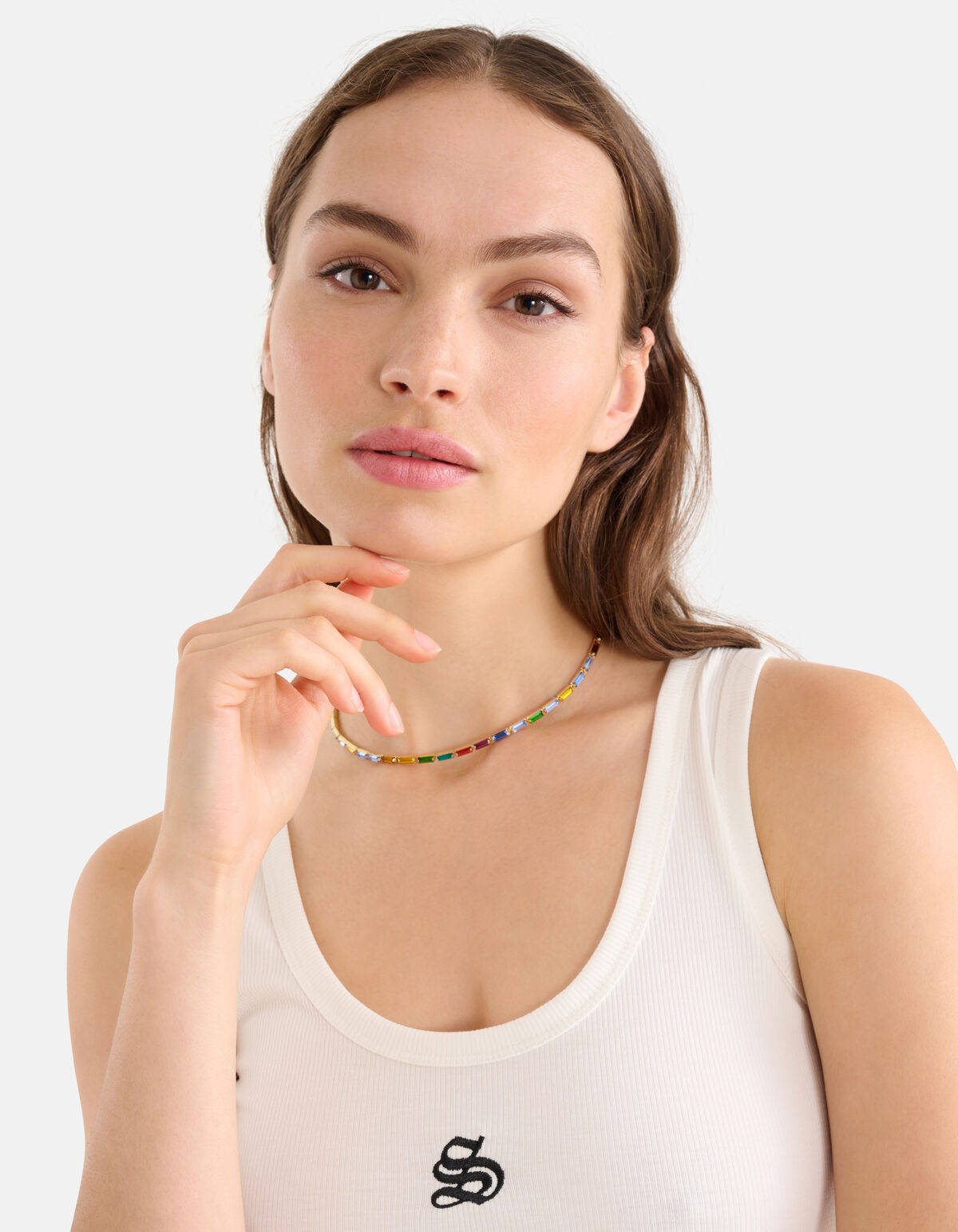 Multi Strass Halskette Gold SHOEBY ACCESSOIRES