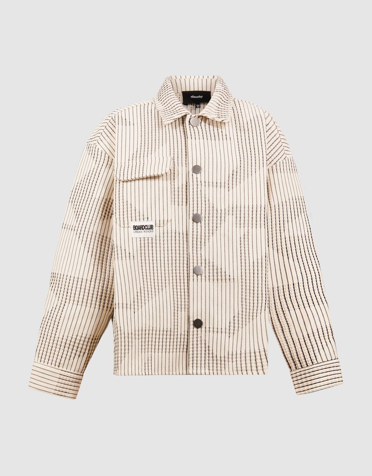 Waffle-Stripe-Overshirt Gebrochen Wei&szlig; SHOEBY BOYS
