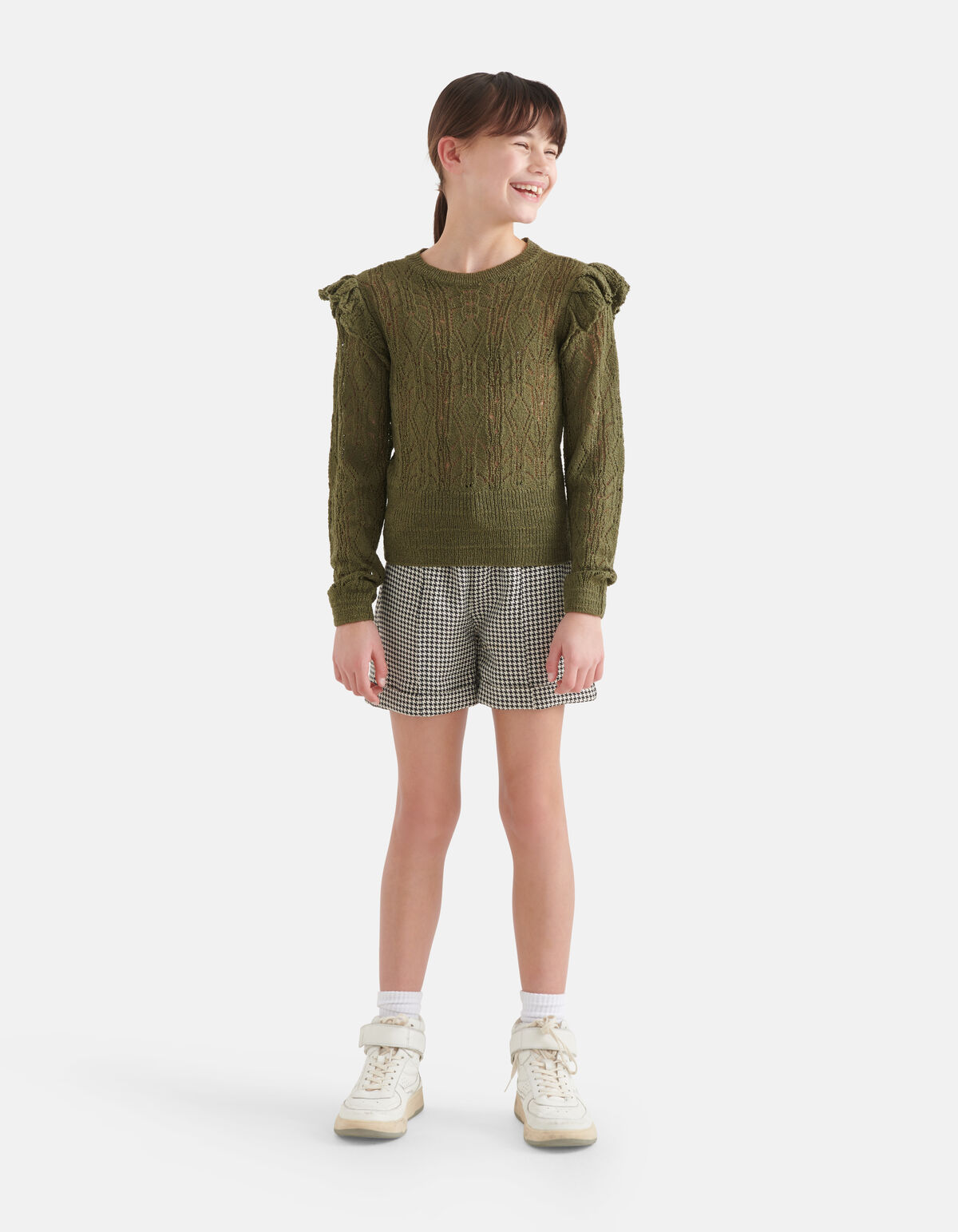 Ajour Top Dunkelgr&uuml;n SHOEBY GIRLS