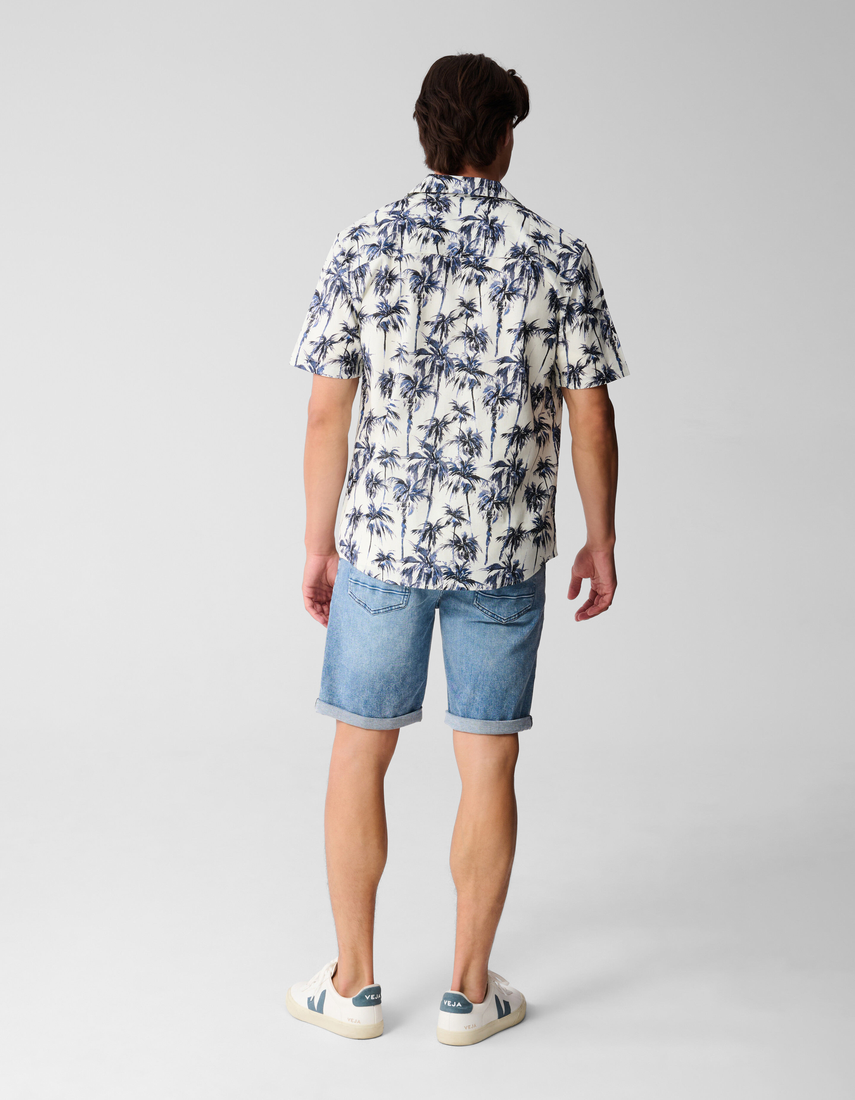 Bedrucktes Palmen-T-Shirt Off White SHOEBY MEN