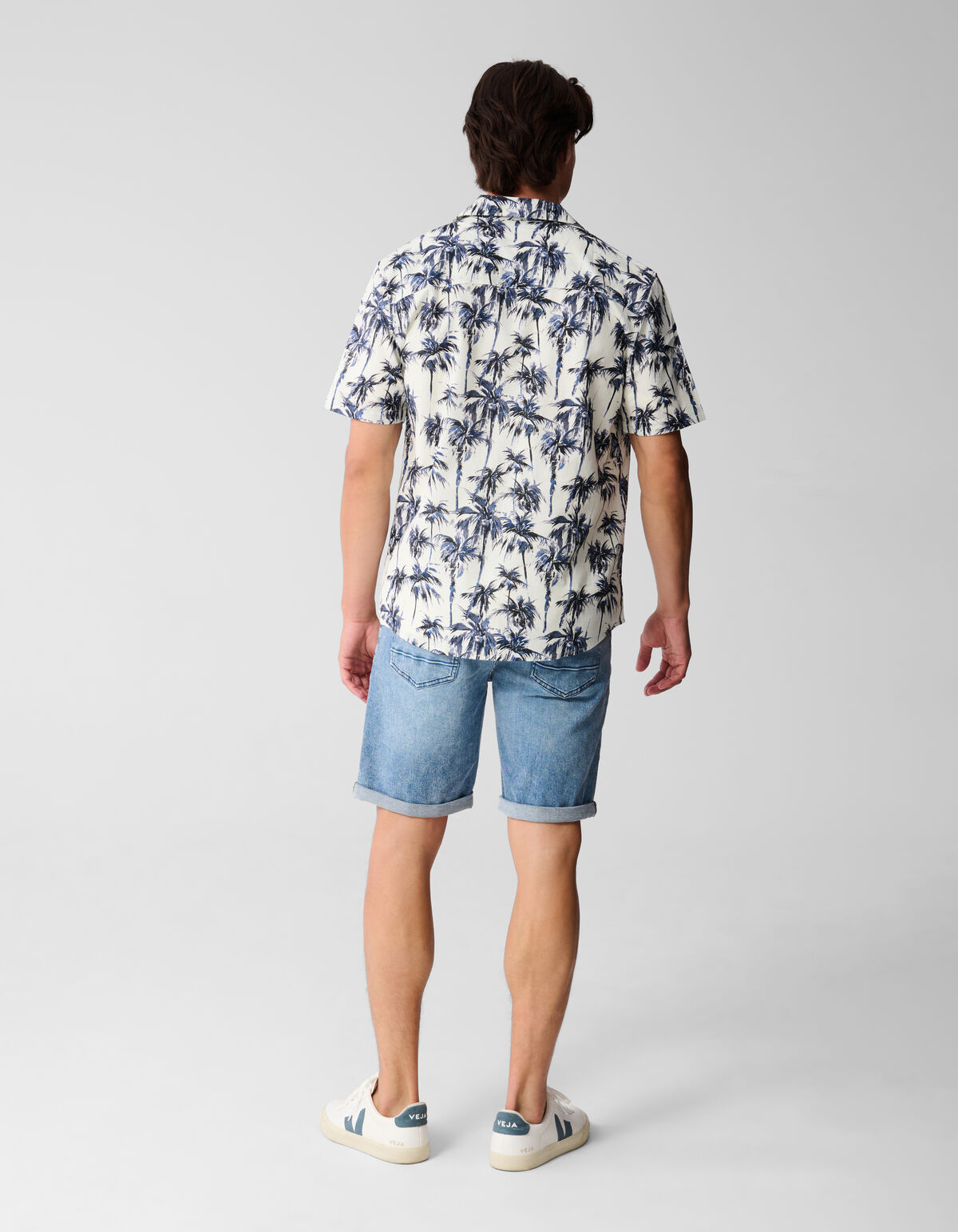 Bedrucktes Palmen-Shirt Off White SHOEBY MEN