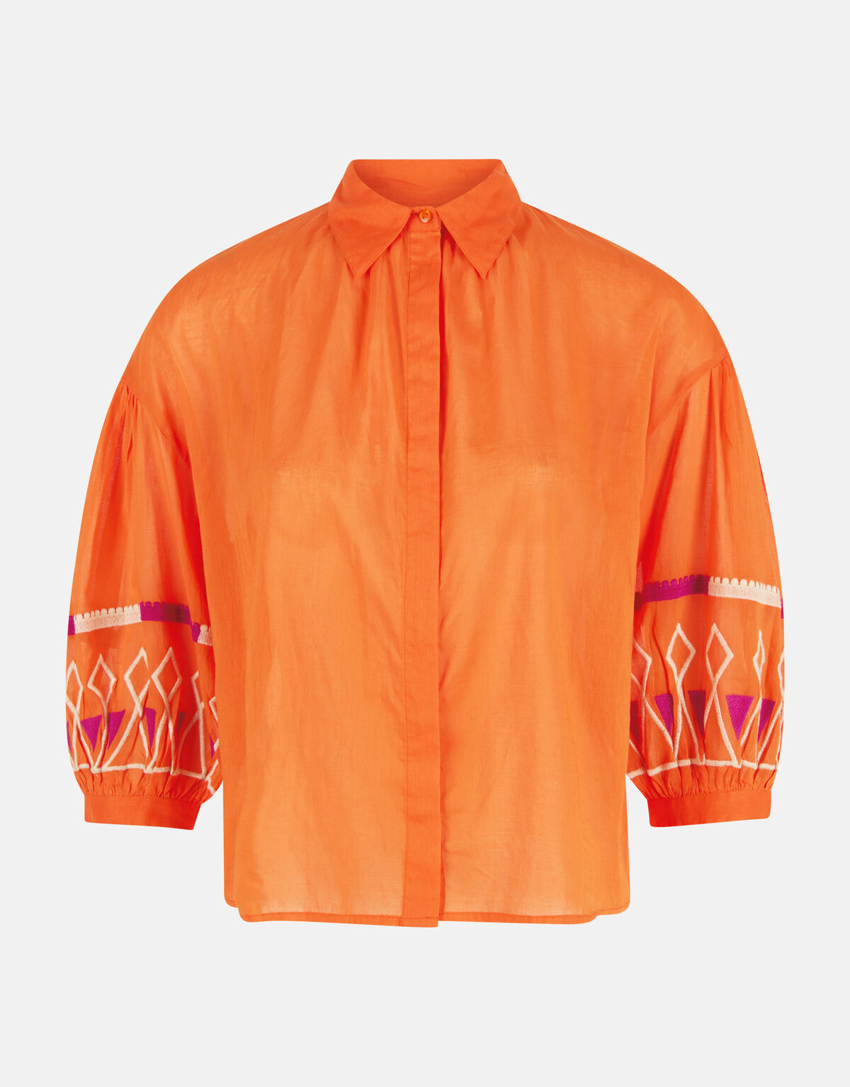 Bluse mit Voile-Stickerei Orange SHOEBY WOMEN