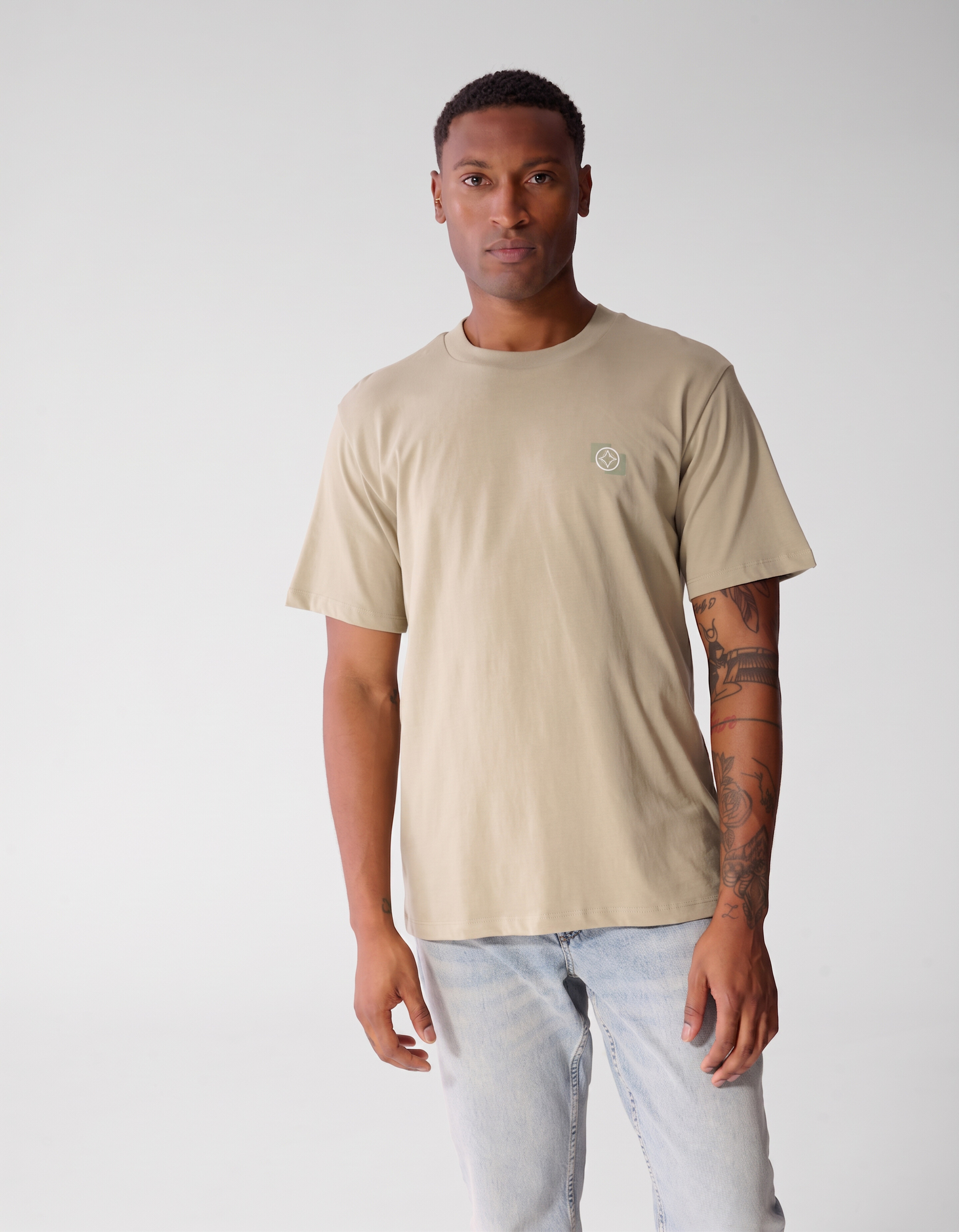 Einfarbiges T-Shirt Beige SHOEBY MEN
