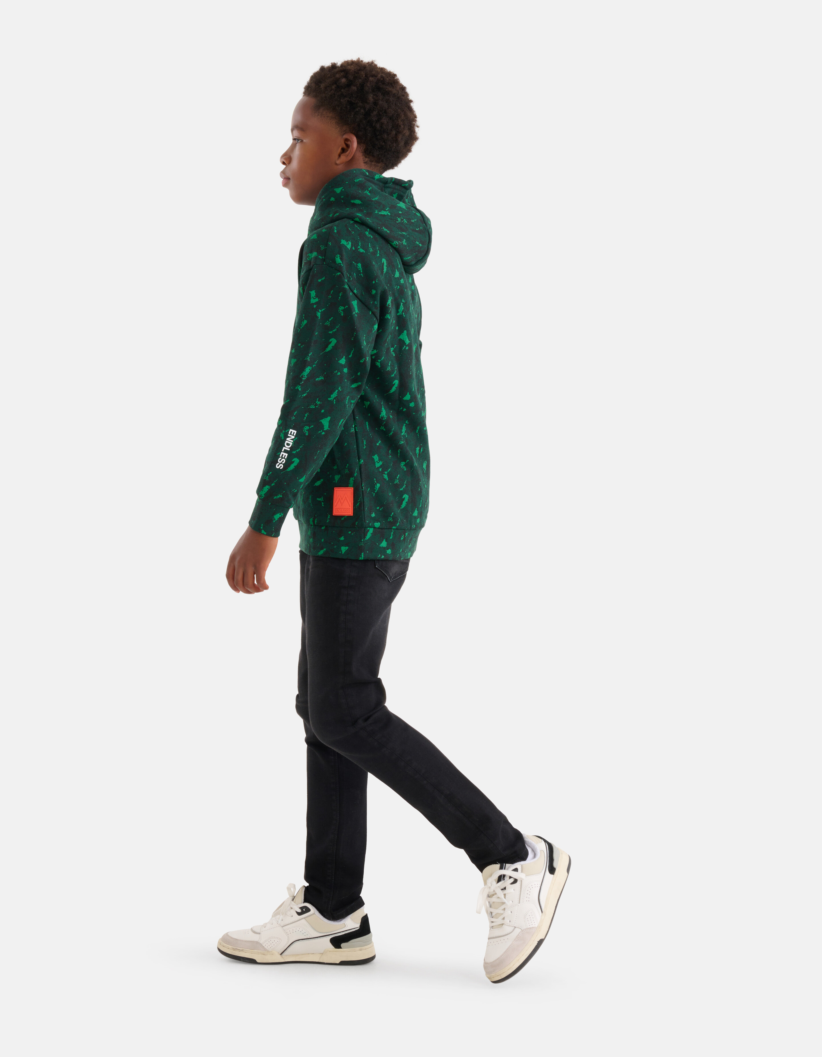 Bedruckter Hoodie Dunkelgrün SHOEBY BOYS