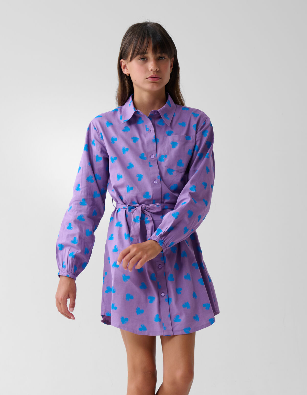Herz bedrucktes Kleid Lila SHOEBY GIRLS