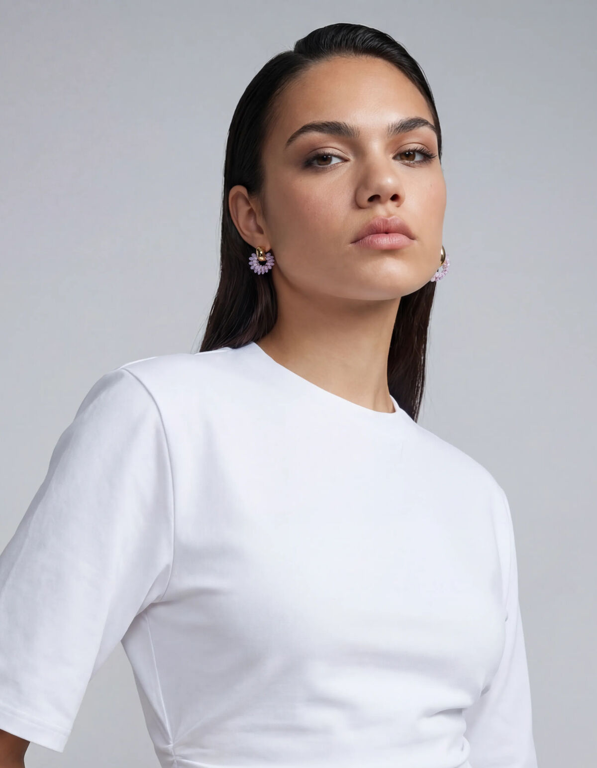 Runde Perlenohrringe Helllila SHOEBY ACCESSOIRES