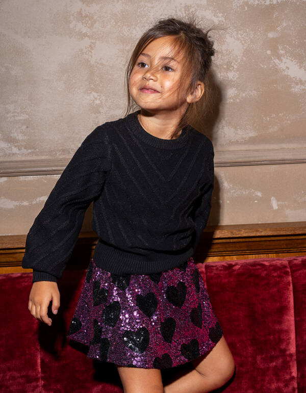 Schwarzer Glitzer-Strickpullover SHOEBY GIRLS